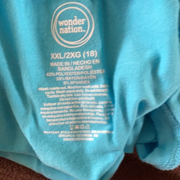 EUC girl turquoise tank top pool party w/ flamingo - Picture 3 of 3